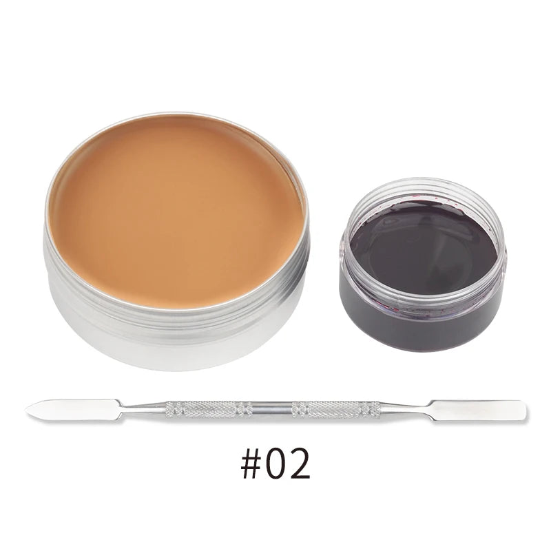 Professional SFX Makeup Kit - 12 Color Face and Body Paint, Oil-Based Special Effects for Halloween, Wound and Scar Wax, Fake Scab, Blood, and Spatula Included