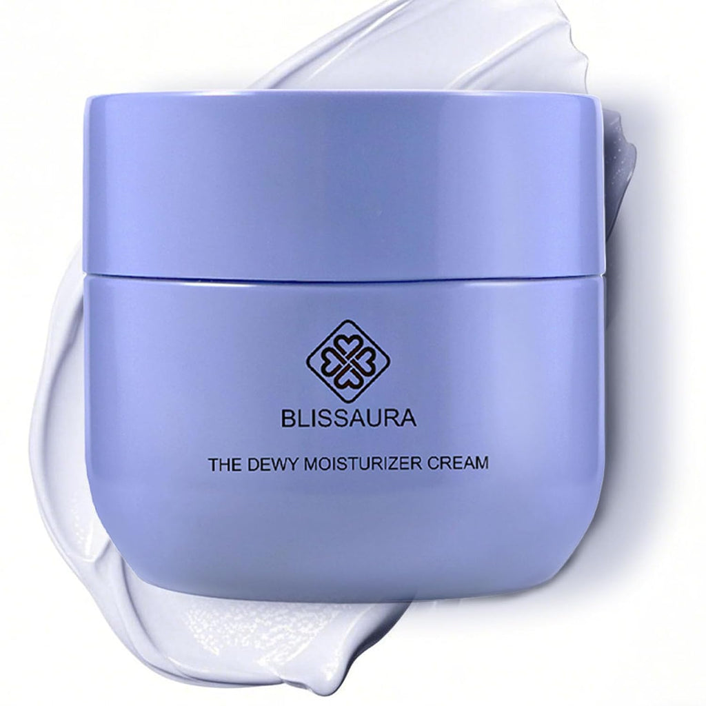 Dewy Skin Hydrating Face Cream with Hyaluronic Acid - Lightweight Moisturizer for Dry and Sensitive Skin - Ideal Makeup Primer for a Radiant Finish - 1.7 Oz