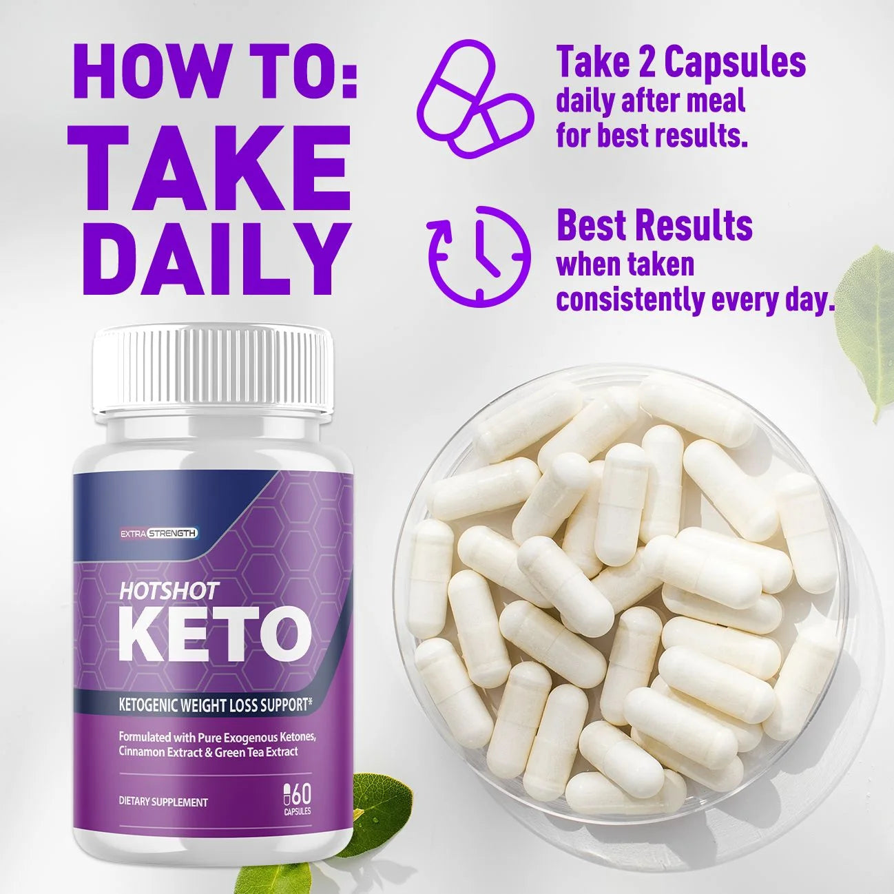Hotshot Keto - Dietary Supplement for Weight Loss - Energy & Focus Boosting Supplements for Weight Management & Metabolism - Advanced Fat Burn Raspberry Ketones Pills - 300 Capsules (5 Pack)
