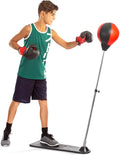 Playworld Red Boxing Punching Bag Set with Gloves, Pump, and Adjustable Stand