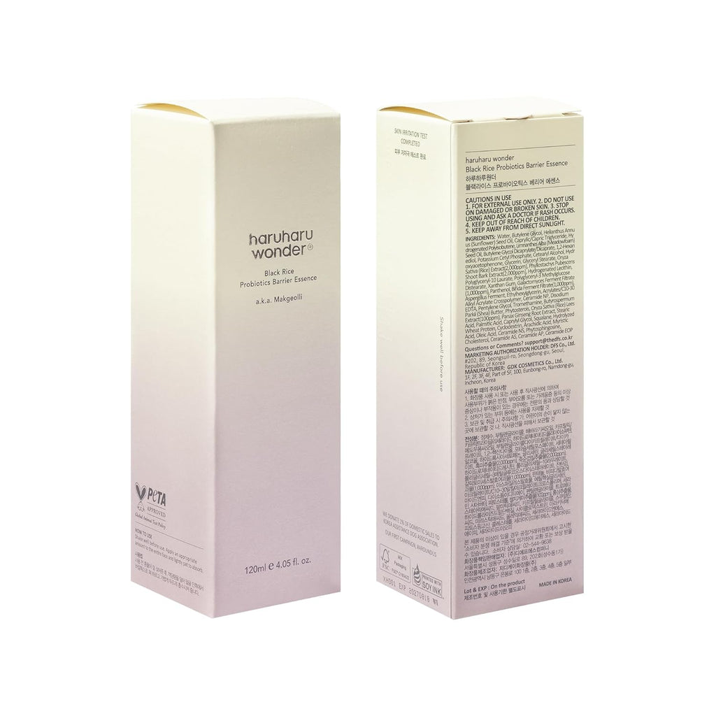 Wonder Black Rice Probiotics Barrier Essence, 4.05 Fl. Oz - Enhances Skin Barrier, Provides Deep Moisture, Promotes Radiant Skin, Non-Comedogenic, Vegan Korean Skincare