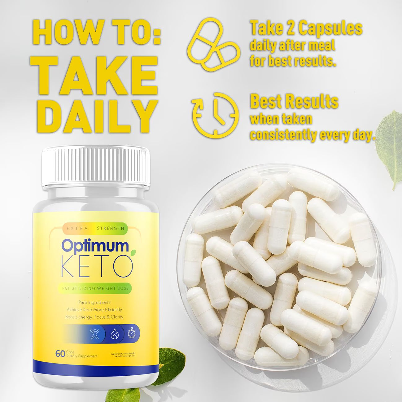 (2 Pack) Optimum Keto - Supplement for Weight Loss - Energy & Focus Boosting Dietary Supplements for Weight Management & Metabolism - Advanced Fat Burn Raspberry Ketones Pills - 120 Capsules