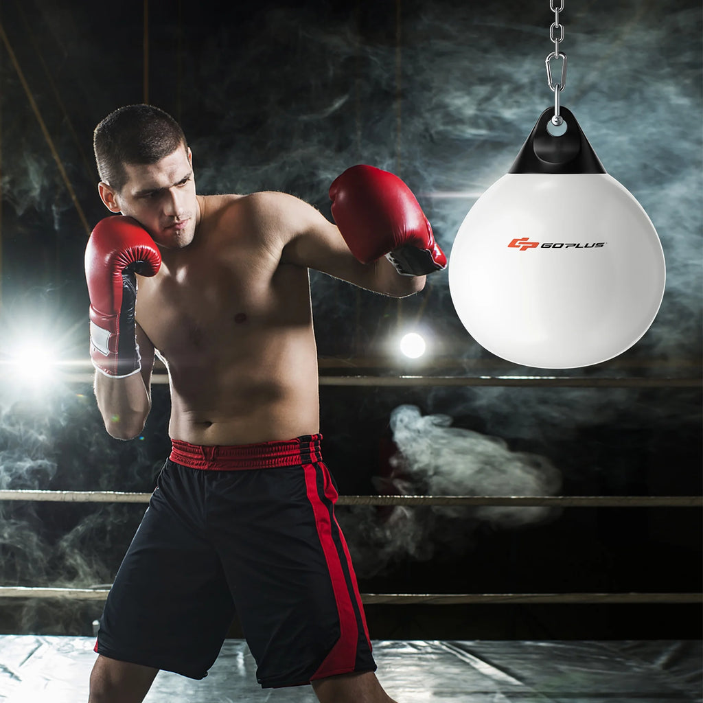 Goplus 18-Inch Heavy Water-Filled Aqua Training Boxing Bag - 110 lbs for Home Gym - White