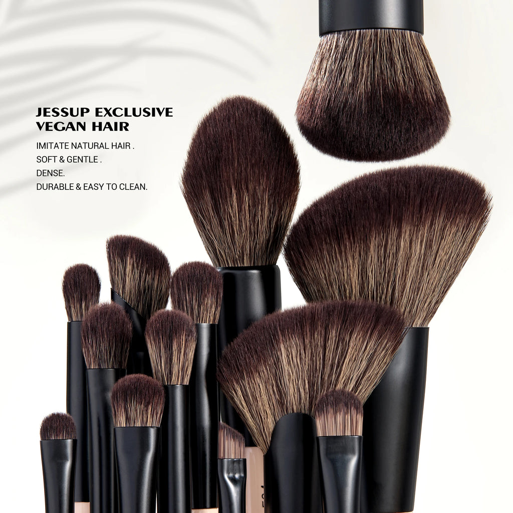 Double-Sided Makeup Brush Set - 3/5/7 Pieces for Foundation, Eyeshadow, and Powder Blending - Cruelty-Free Peach Dust T600