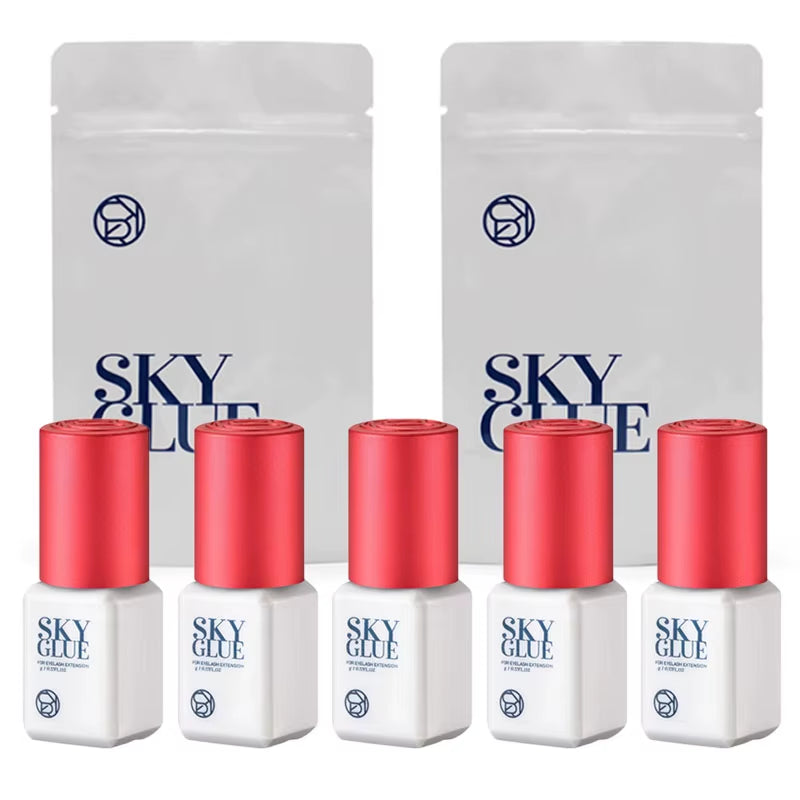 SKY S+ Glue for Fake Eyelash Extensions - Original Korean Formula, 5ml, Red Cap - Professional Adhesive for Beauty and Makeup Applications