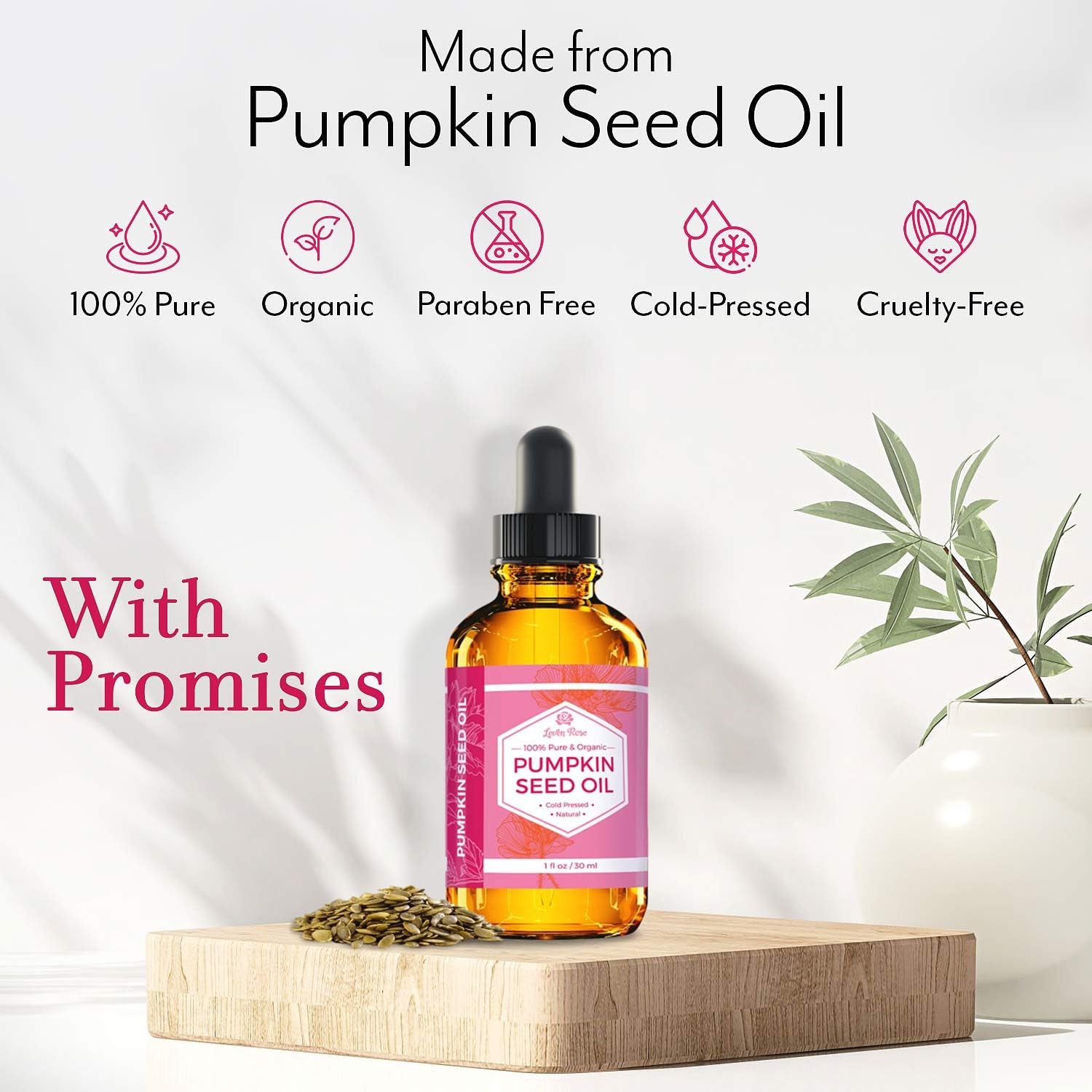 Pumpkin Seed Oil for Hair Growth - 2 Oz 100% Pure Natural Extract for Skin and Nails, Moisturizing Scalp and Dry Skin