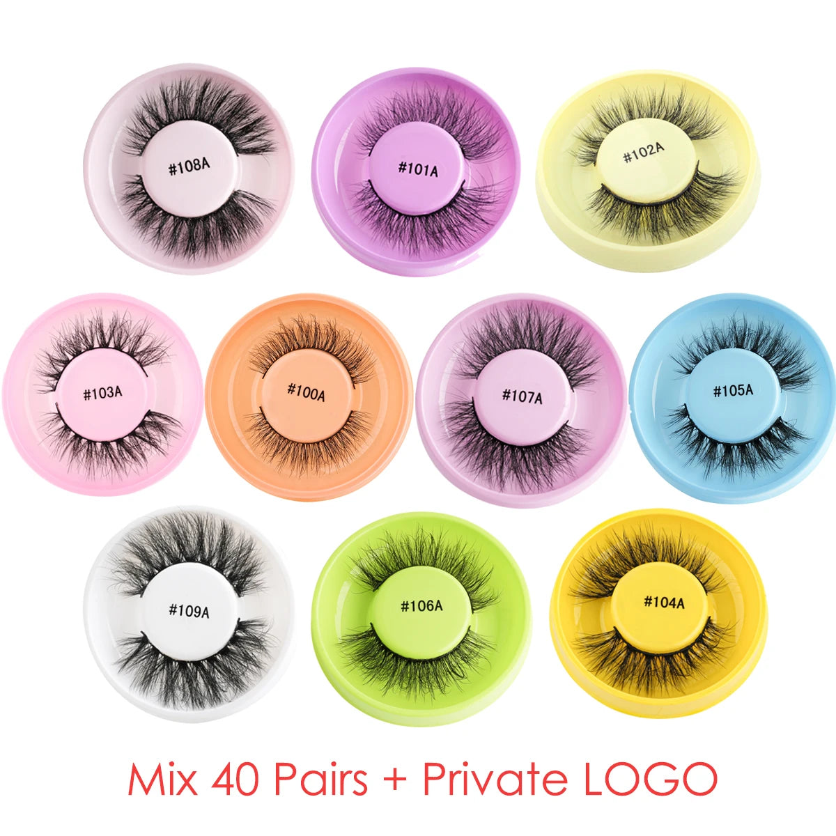 Wholesale 3D Mink Eyelashes Set - Natural Thick False Lashes in Bulk (4/10/20/50/100 PCS)