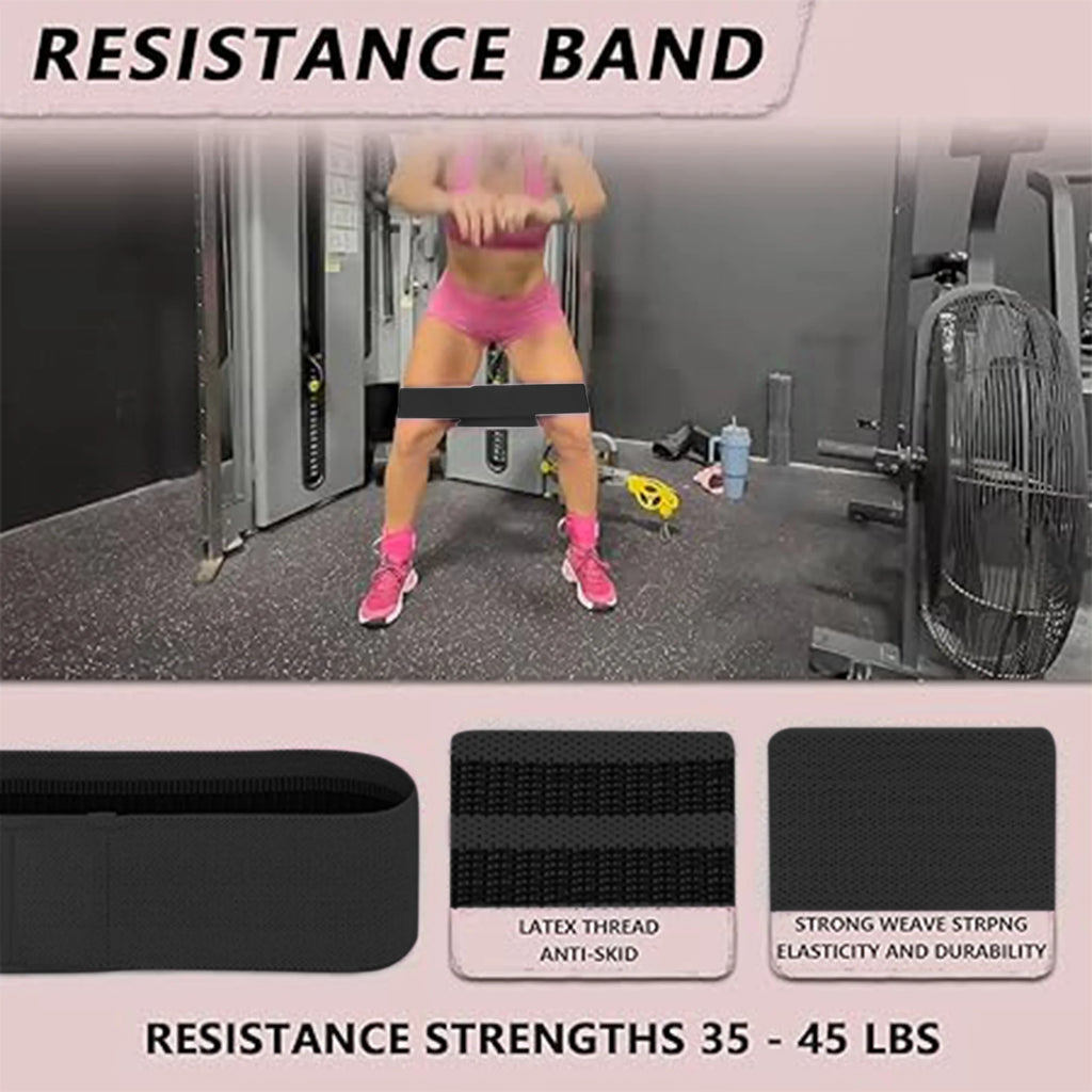 Barbell Pad Set - 9-Piece Complete Kit with Squat Pad, Ankle Straps, Hip Resistance Bands, Lifting Straps, and Carry Bag - Black