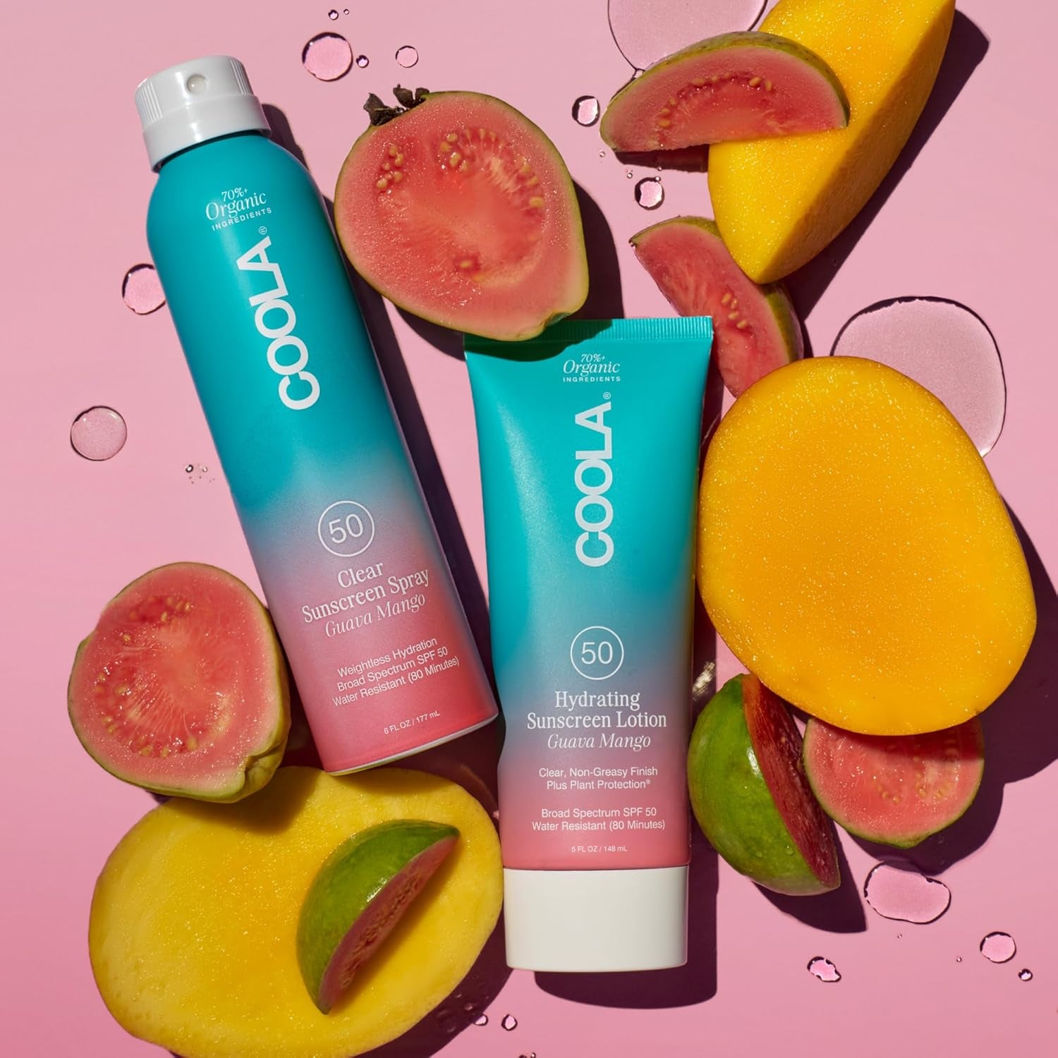 Organic Sunscreen SPF 50 Body Lotion - Dermatologist Tested Daily Protection, Vegan and Gluten Free, Guava Mango, 5 Fl Oz