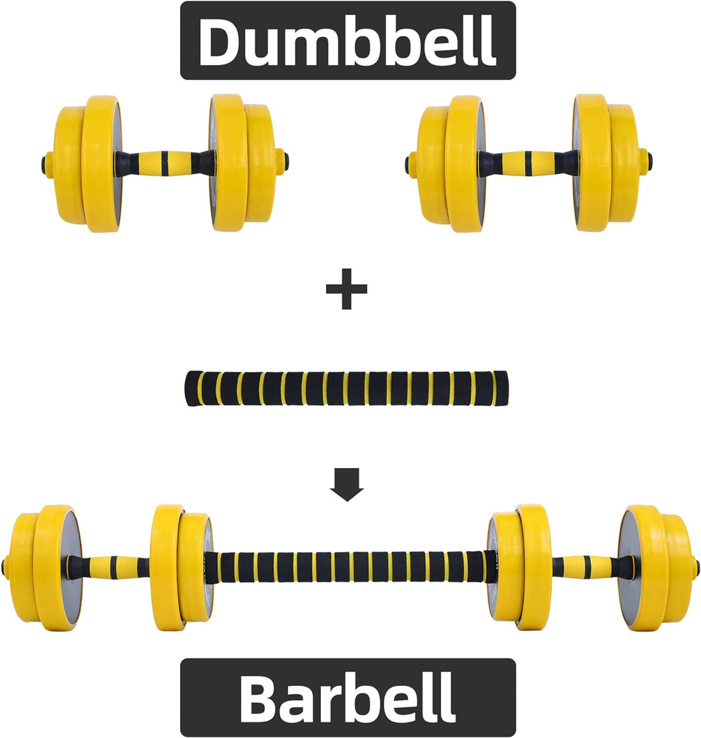 Professional Adjustable Weight Training Set: Versatile 3-in-1 Solution with Dumbbells, Kettlebells, and Barbell Weights (20-70LB) - Non-Slip Design