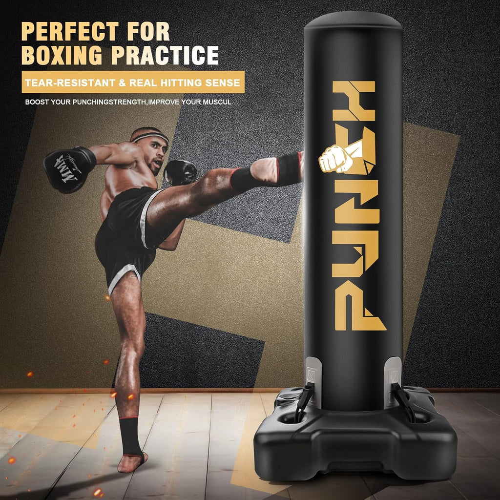 Freestanding Heavy Punching Bag with Stand for MMA and Kickboxing Training - Perfect for Home Gym Fitness for All Ages