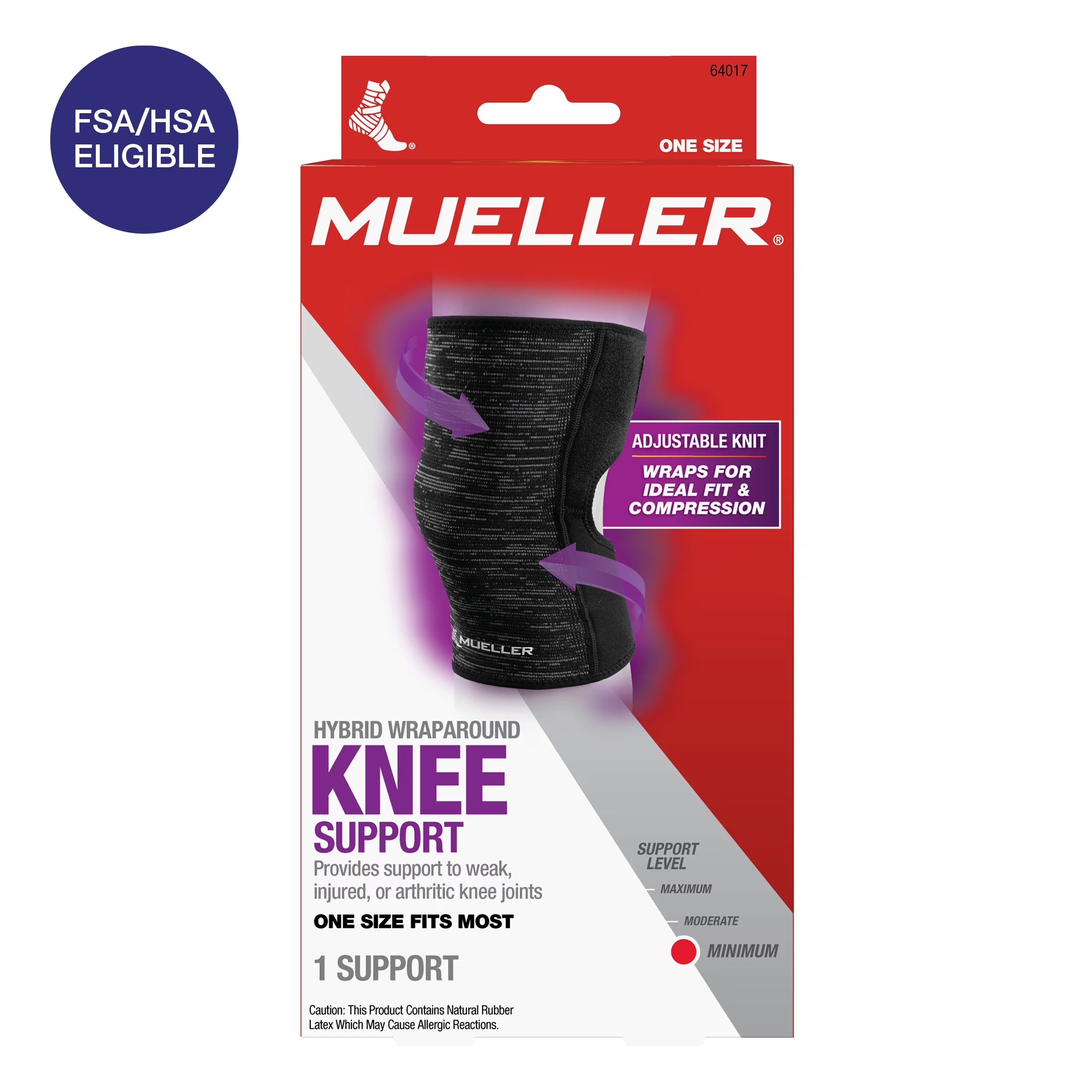 Hybrid W-Latex Knee & Leg Brace, Lightweight, Breathable, One Size