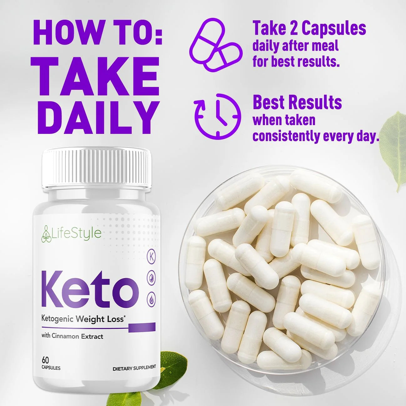 Lifestyle Keto - Ketogenic Weight Loss - Energy & Focus Boosting Dietary Supplements for Weight Management & Metabolism - Advanced Fat Burn Raspberry Ketones Pills - 120 Capsules (2 Pack)
