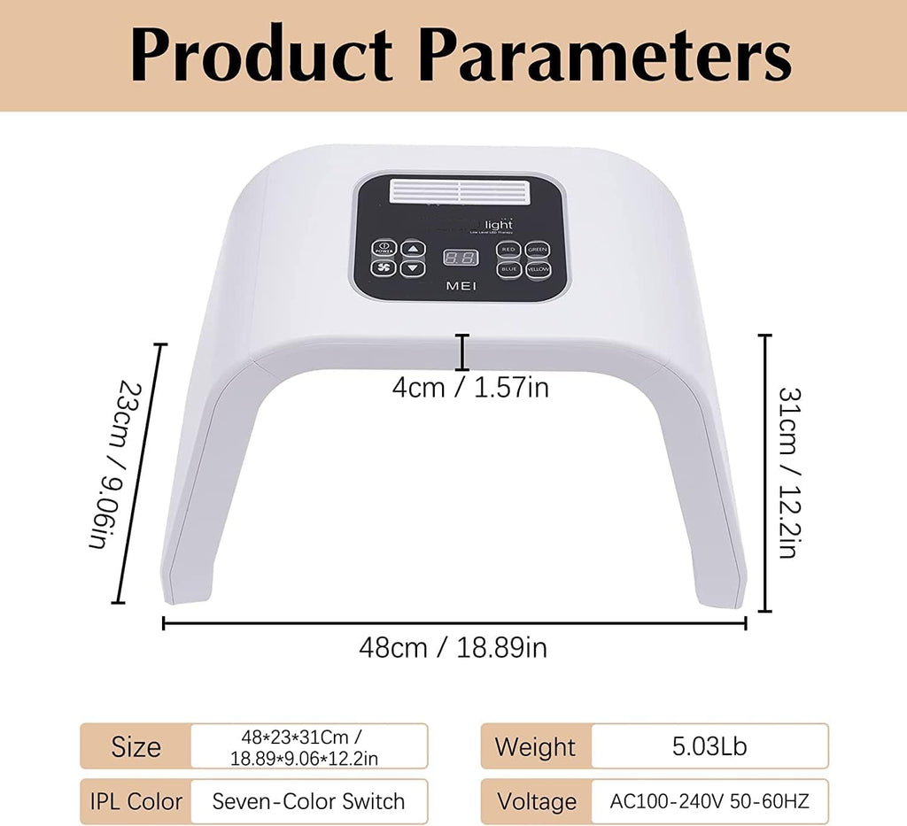 Infrared LED Facial Light Therapy Mask - Derma Plus Photonic Skin Care Device