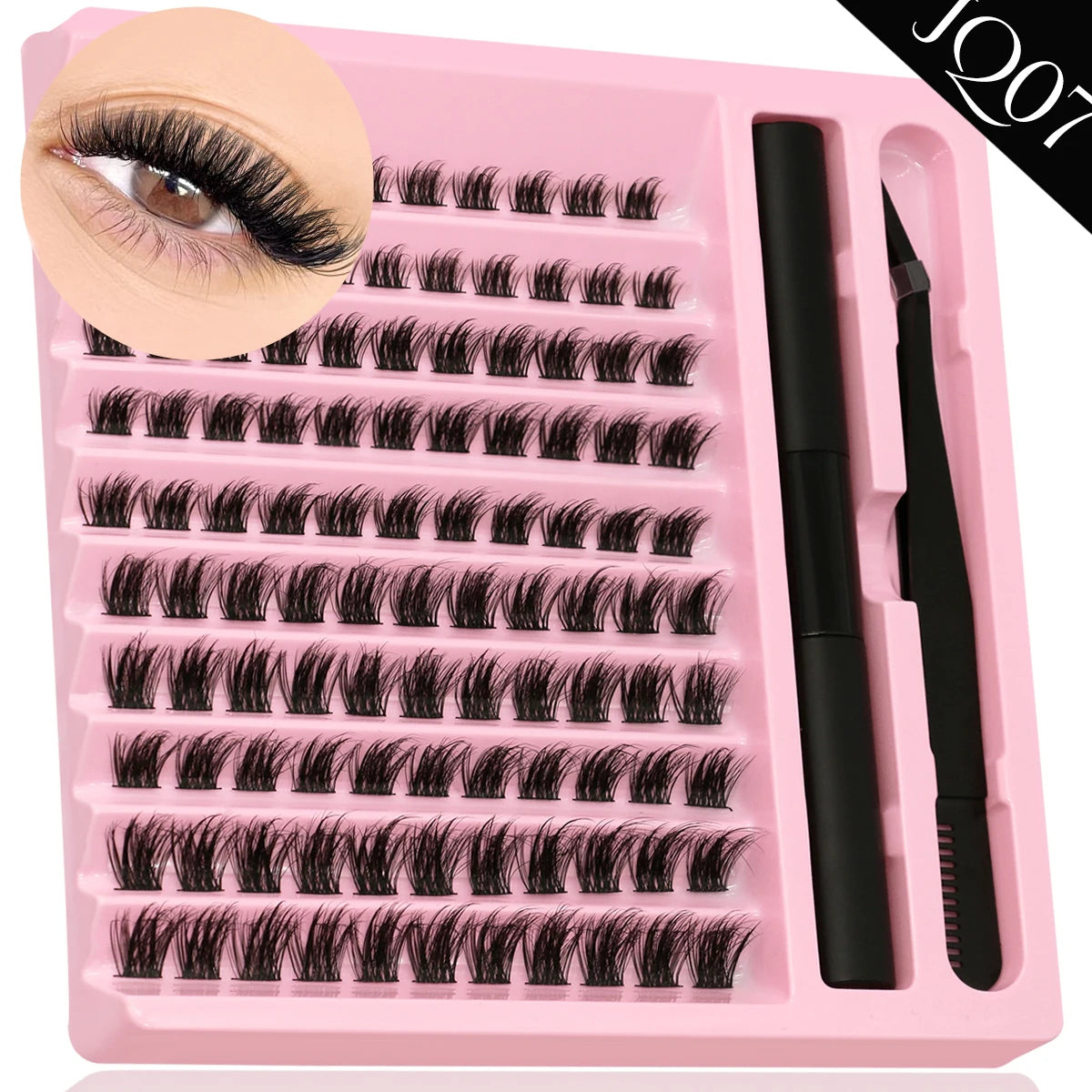 DIY Individual Lash Cluster Kit with Bond and Seal for Eyelash Extensions