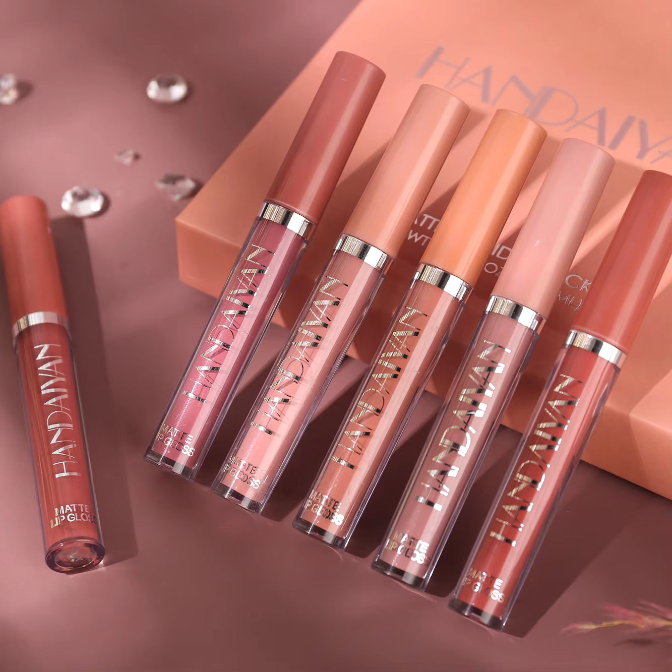 Set of 6 Long-Lasting Nonstick Liquid Lipsticks in Gift Box – Matte Finish Lip Gloss with Fade Resistance