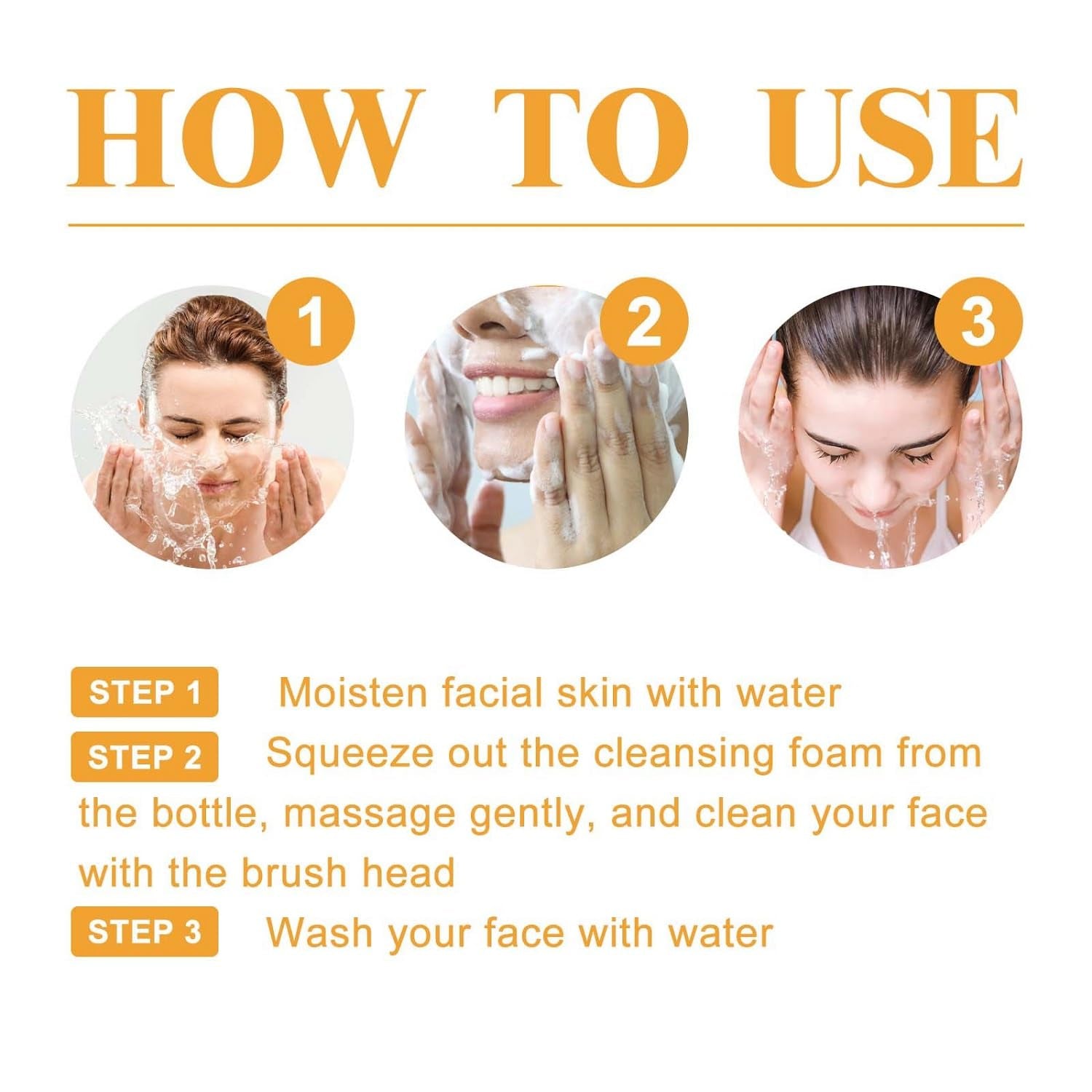 Turmeric Foaming Facial Cleanser Set - Deep Cleansing and Brightening Face Wash with Brush (100ml)