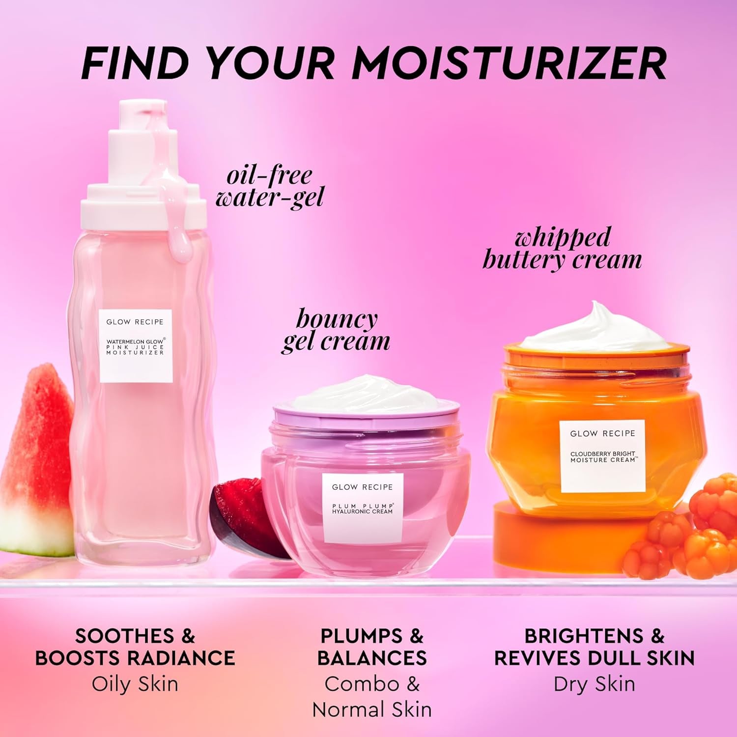 Pink Juice Water Gel Moisturizer - Korean Oil-Free Hydrating Hyaluronic Acid Formula for Oily Skin, Non-Comedogenic, Long-Lasting (50ml)