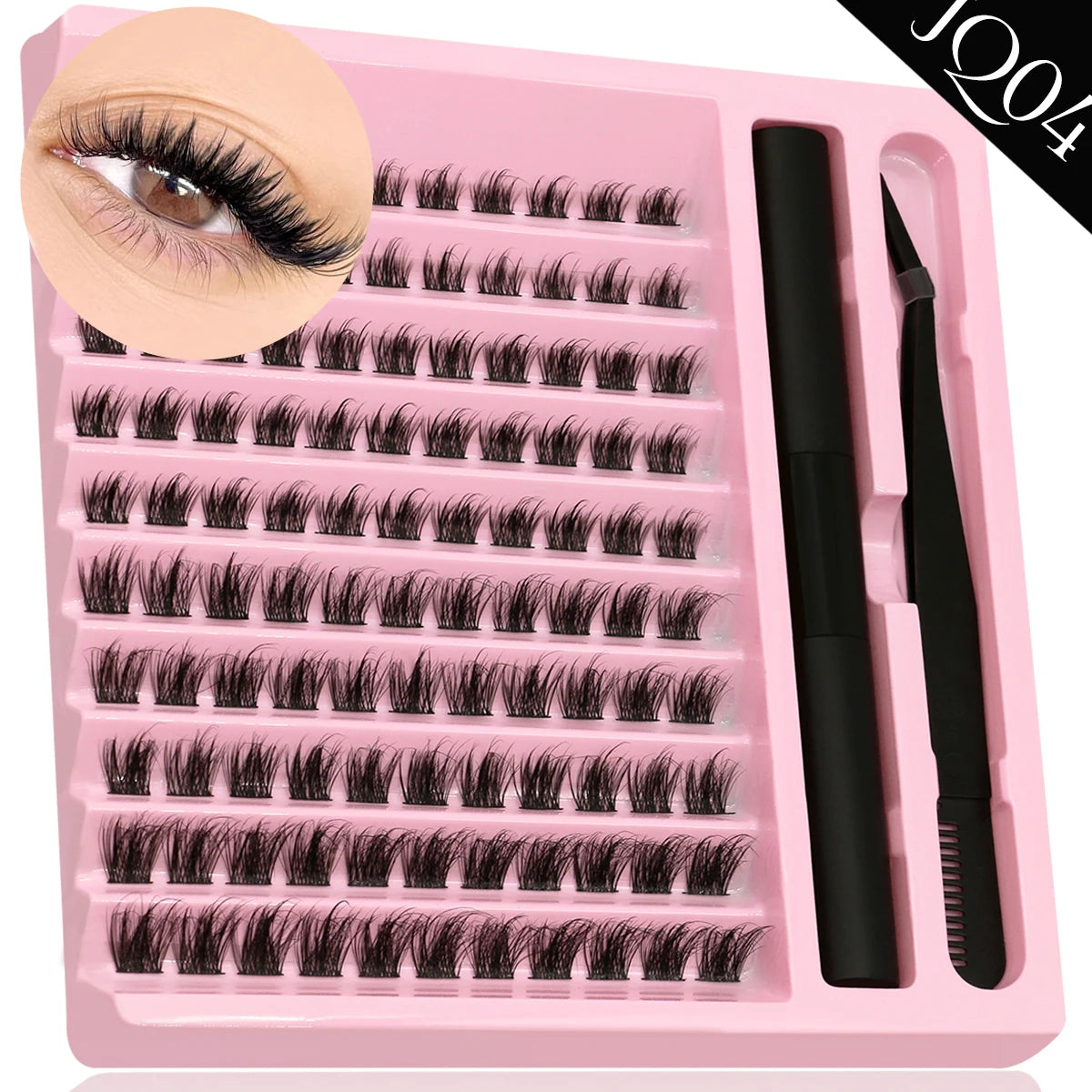 DIY Individual Lash Cluster Kit with Bond and Seal for Eyelash Extensions