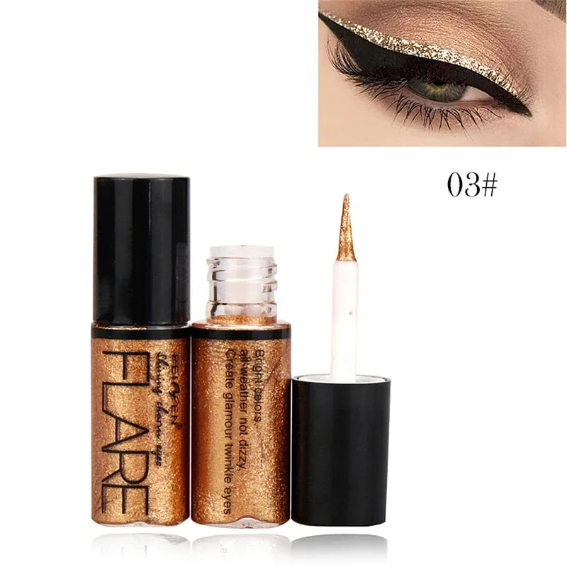 Professional Liquid Glitter Eyeliner in Silver and Rose Gold for Women - High Pigment Cosmetic Makeup