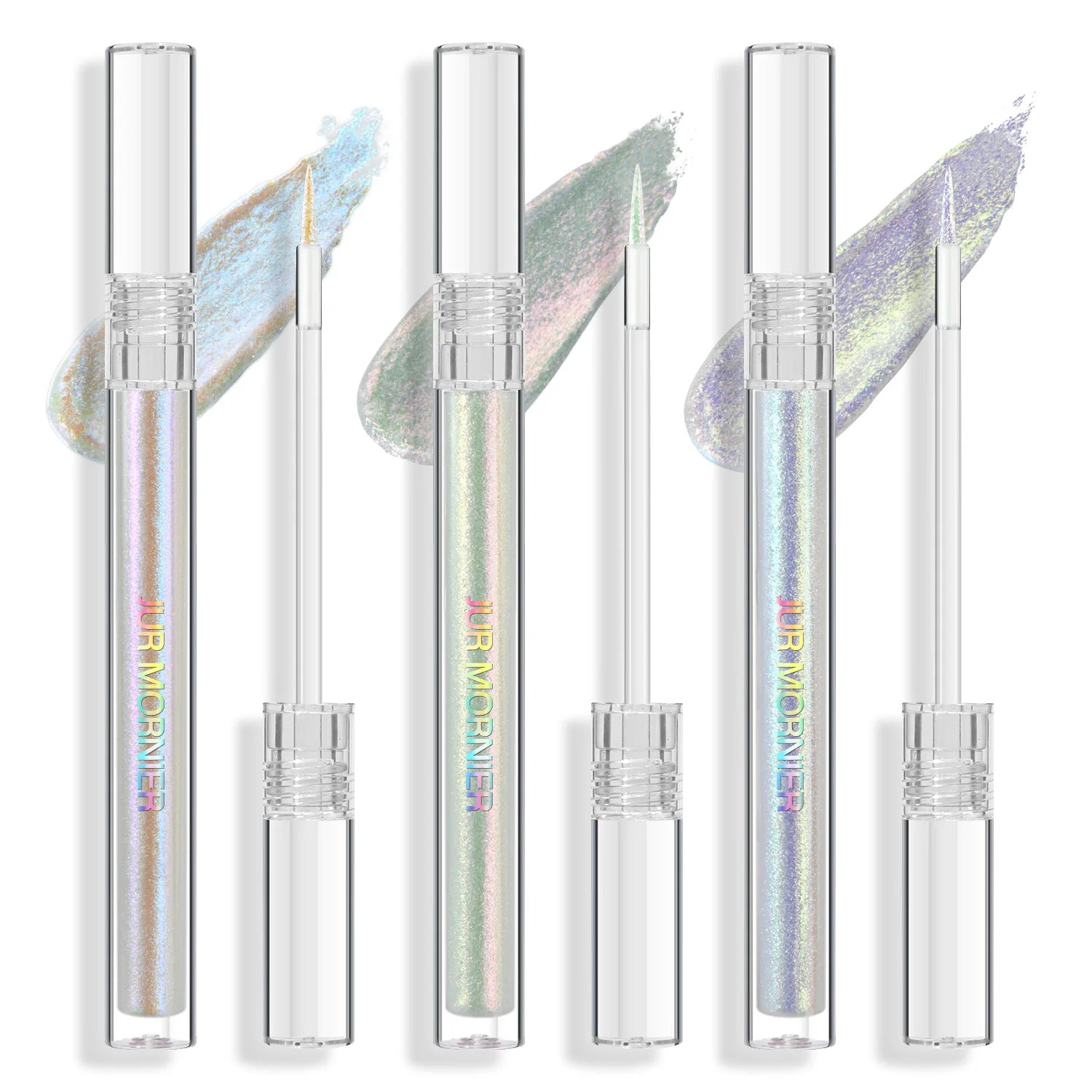 JUR MORNIER 3-Piece Duochrome Liquid Eyeshadow Set - High Pigment, Waterproof, Multi-Use Eyeliner, Highlighter, and Eye Shadow Glitter