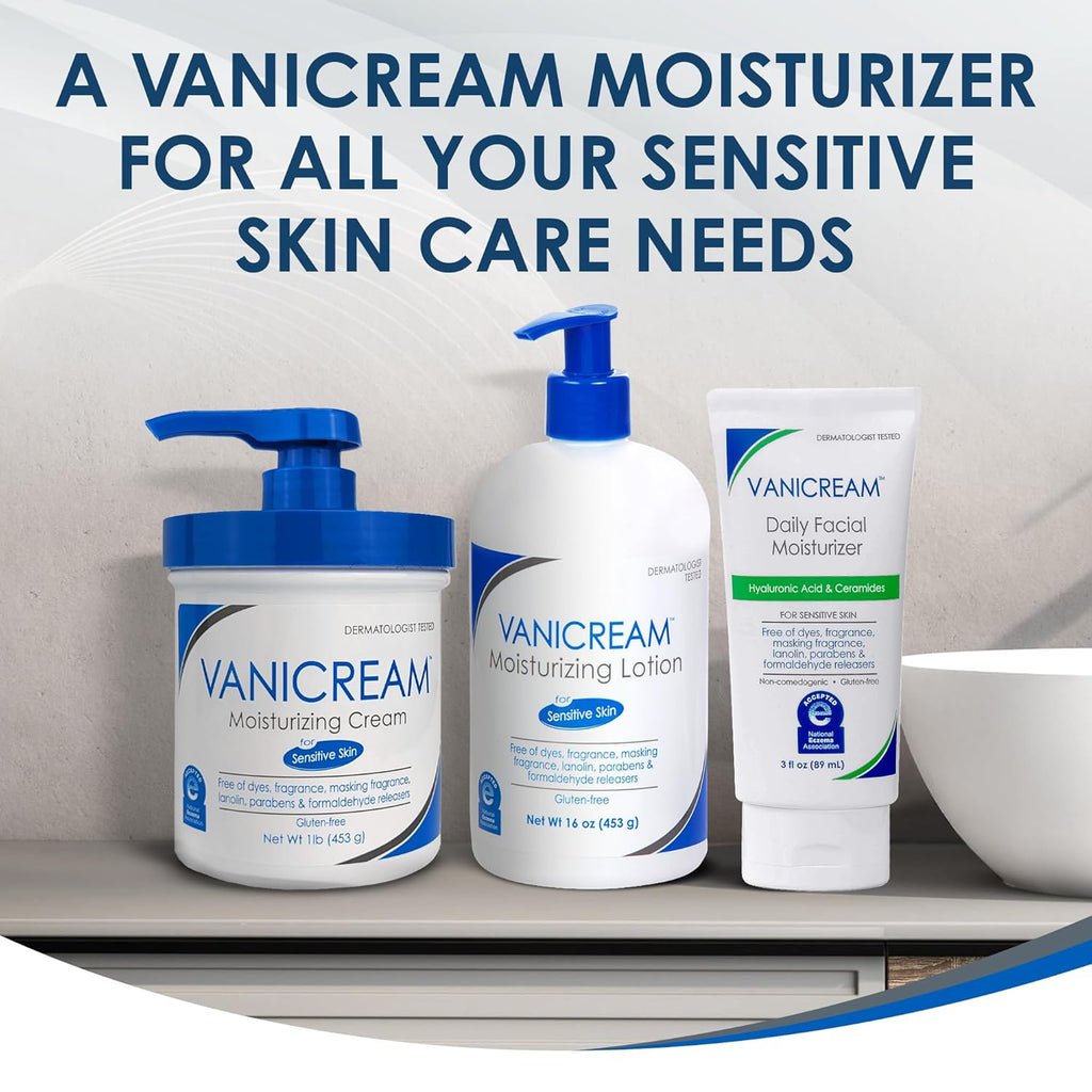 Moisturizing Lotion with Pump - Fragrance-Free and Gluten-Free Formula for Sensitive Skin - 16 Ounces (Single Pack)