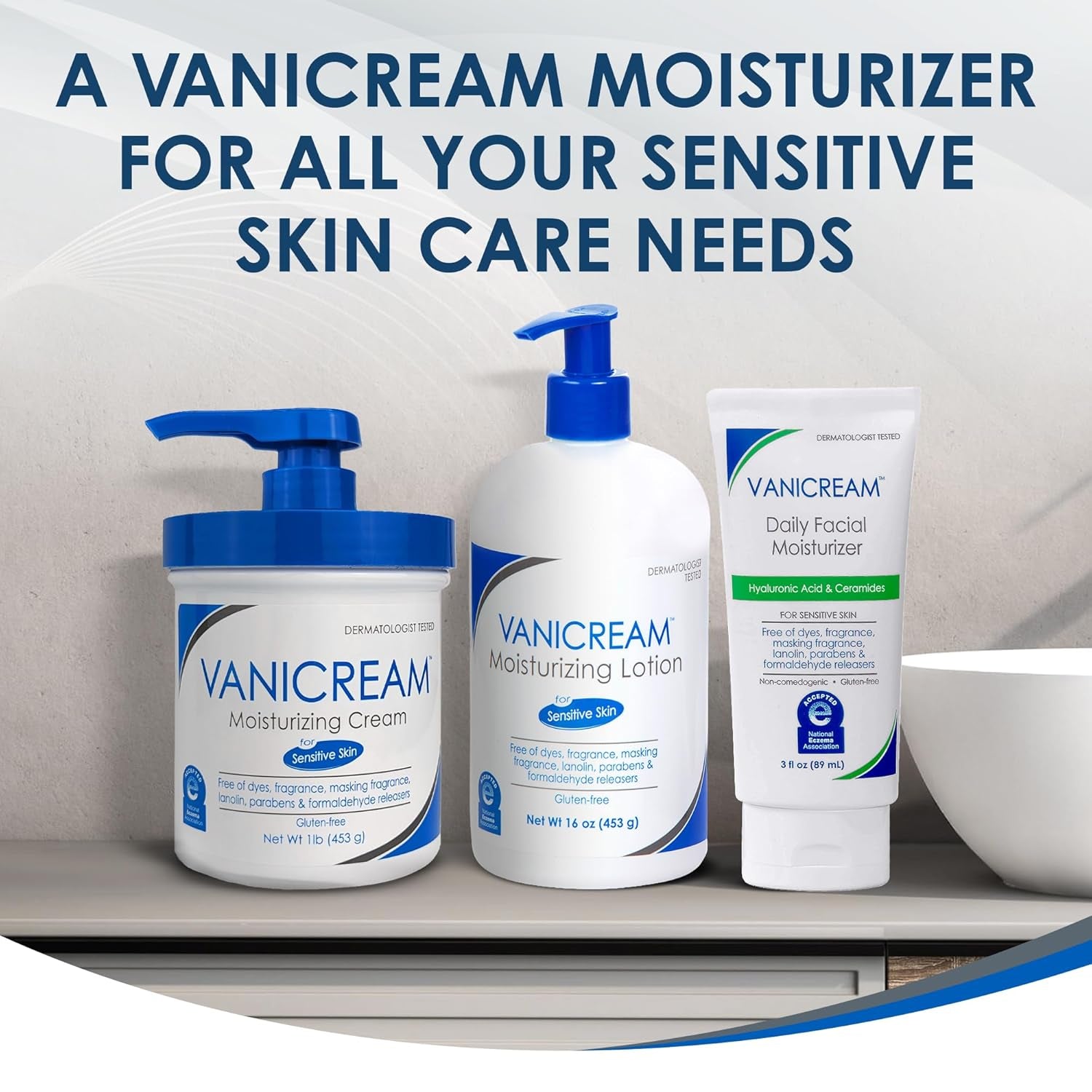 Moisturizing Lotion with Pump - Fragrance-Free and Gluten-Free Formula for Sensitive Skin - 16 Ounces (Single Pack)