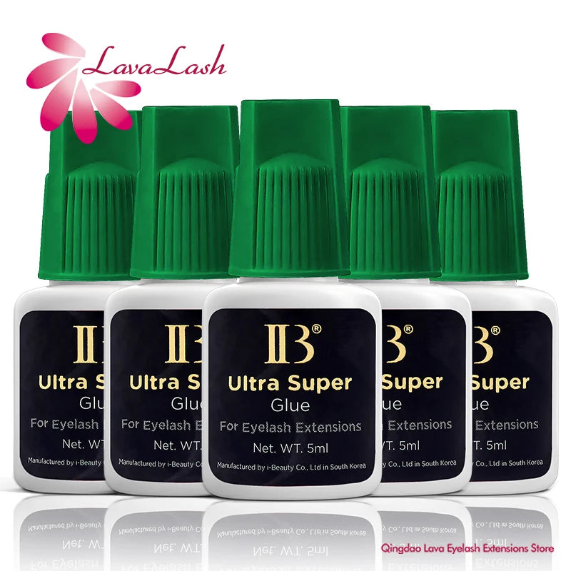 Korean Original IB Ultra Super Glue for Eyelash Extensions - 5ml Professional Adhesive with Green Cap for False Lashes