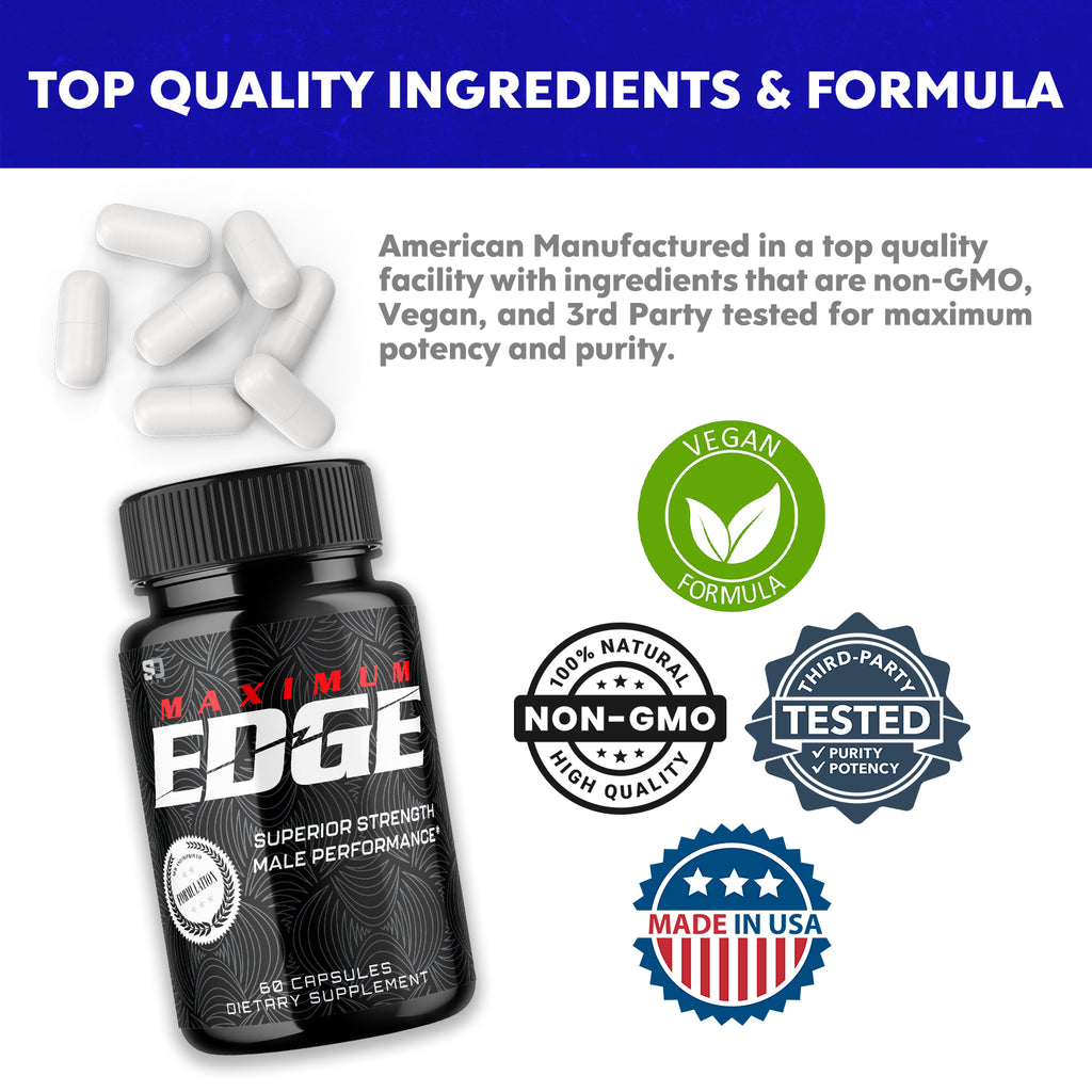 Maximum Edge Male Pills- Overall Wellness and Strength (5 Pack)