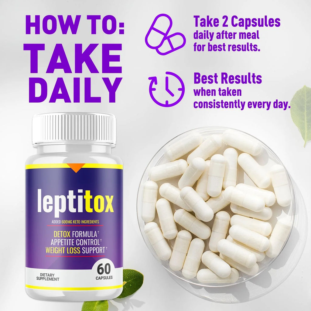 (2 Pack) Leptitox - Pills for Weight Loss - Energy Boosting Dietary Supplements for Weight Management and Metabolism - Advanced Ketogenic Ketones - 120 Capsules