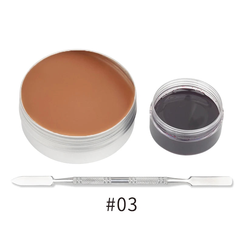Professional SFX Makeup Kit - 12 Color Face and Body Paint, Oil-Based Special Effects for Halloween, Wound and Scar Wax, Fake Scab, Blood, and Spatula Included