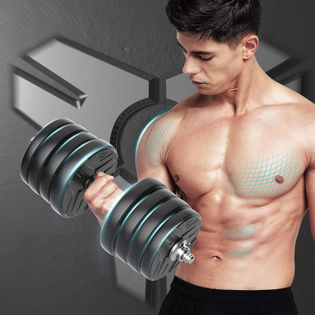 Adjustable 60 lb Dumbbell and Barbell Set for Home Gym Strength Training and Fitness Workouts