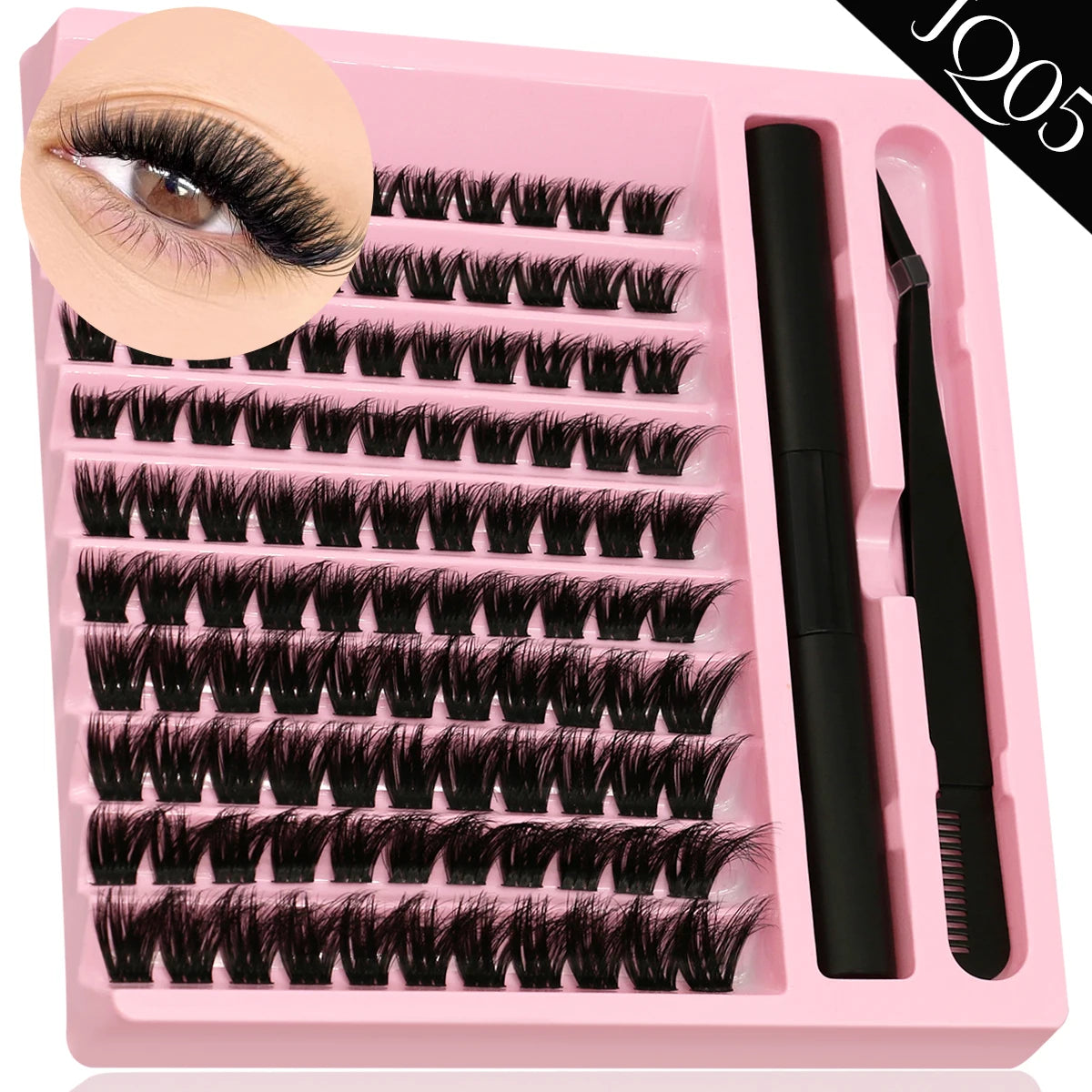 DIY Individual Lash Cluster Kit with Bond and Seal for Eyelash Extensions