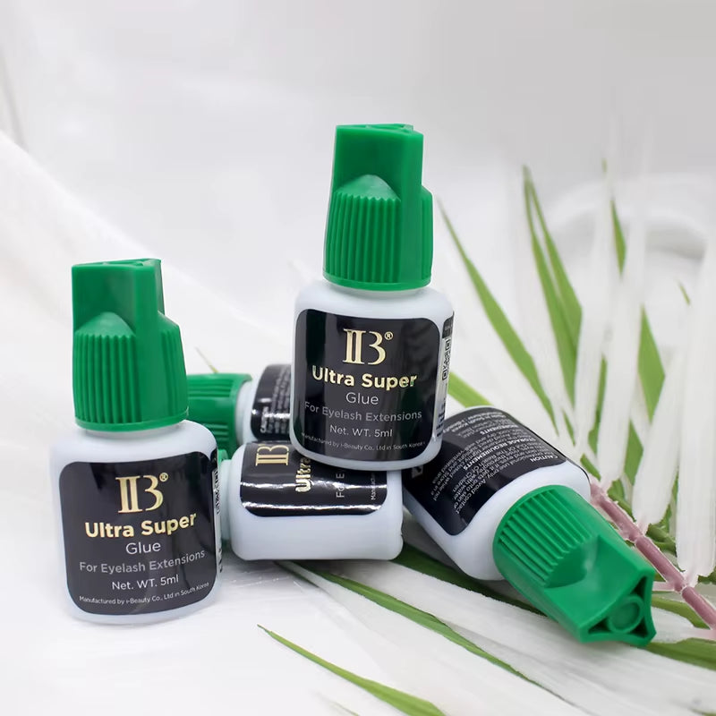 Korean Original IB Ultra Super Glue for Eyelash Extensions - 5ml Professional Adhesive with Green Cap for False Lashes