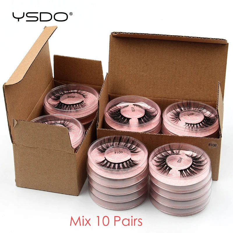 Wholesale 3D Mink Eyelashes Set - Natural Thick False Lashes in Bulk (4/10/20/50/100 PCS)