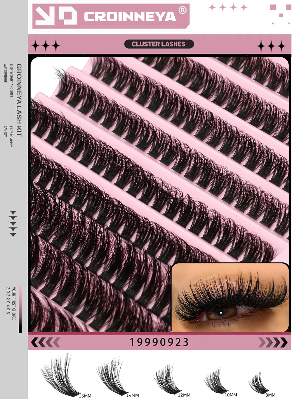 DIY Individual Lash Cluster Kit with Bond and Seal for Eyelash Extensions