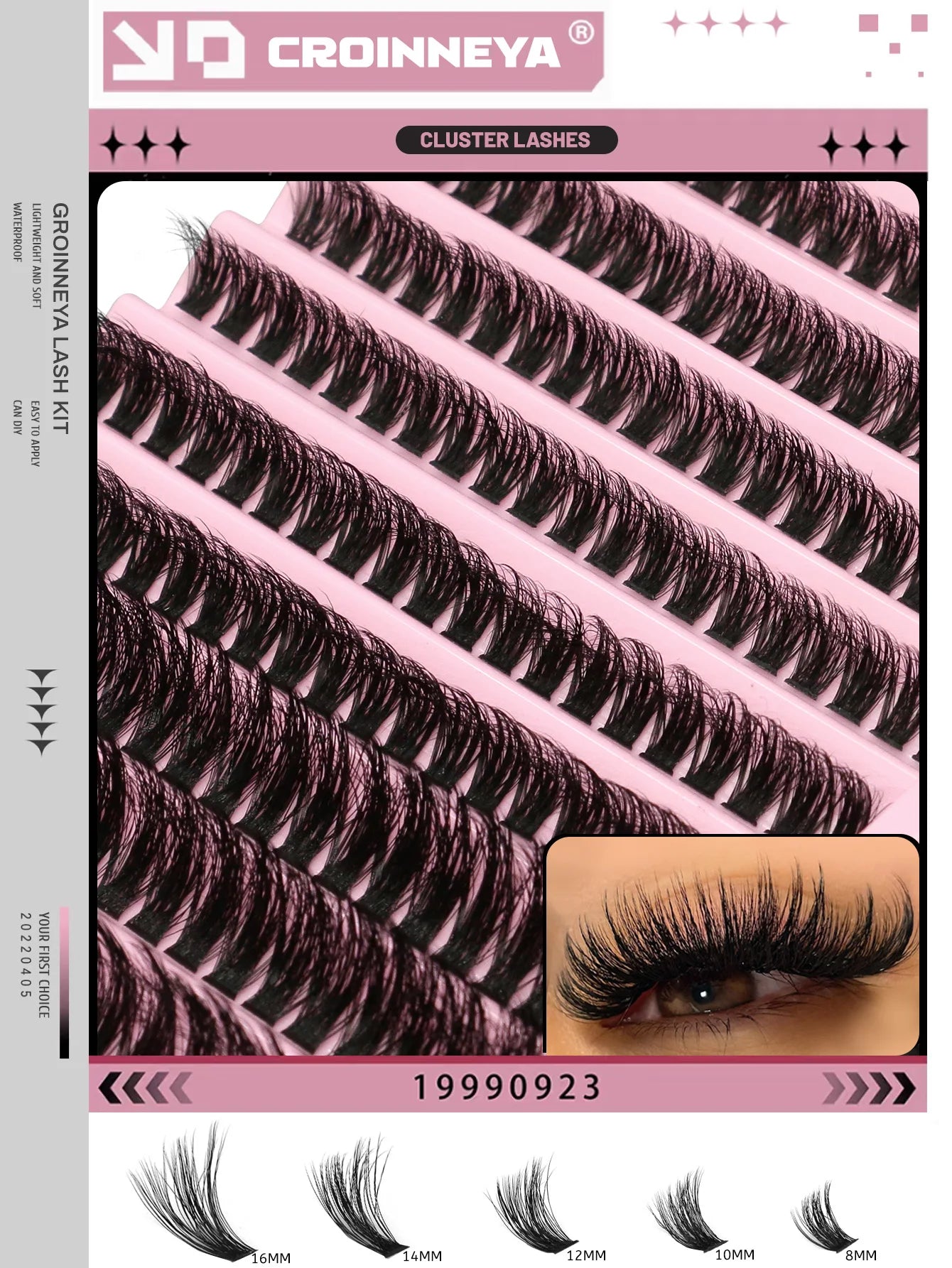 DIY Individual Lash Cluster Kit with Bond and Seal for Eyelash Extensions