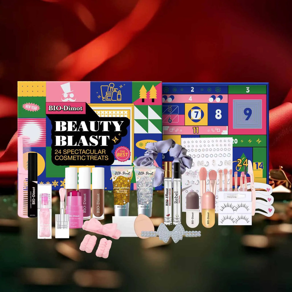 2025 Christmas Countdown Calendar Gift Box - 24-Piece Makeup Set Advent Calendar for Beauty Surprises