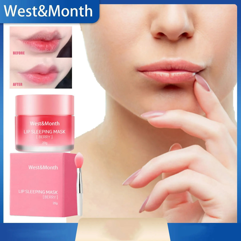 Berry Lip Sleeping Mask - 20G Moisturizing Balm for Nighttime Care, Reduces Lip Lines, Nourishing Formula, Korean Skincare