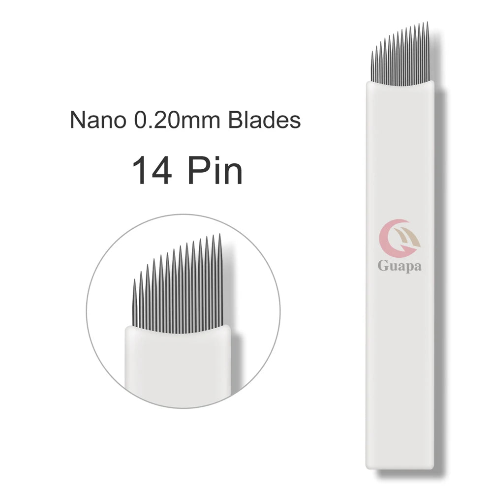 White Microblading Needles (9/11/12/14/18/21) for Permanent Makeup Eyebrow Tattoo Supplies