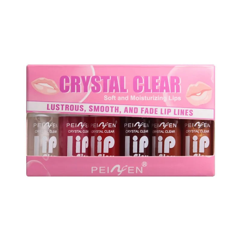 6-Piece Moisturizing Lip Gloss Set - Transparent Lip Oil, Hydrating Lip Glaze, and Lip Plumper Liquid Lipstick for Enhanced Lip Care and Cosmetics