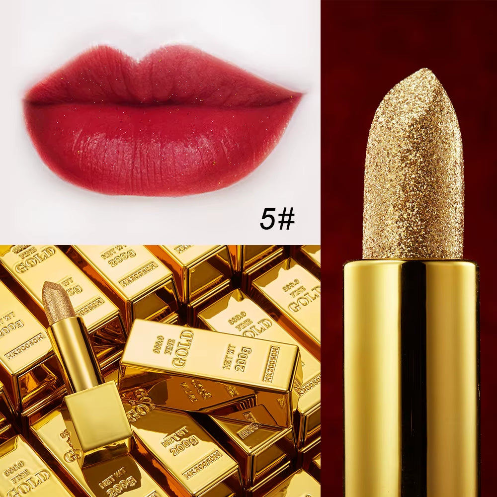 Glitter Infused Moisturizing Lipstick Set - Long Lasting Velvet Matte and Shiny Lip Gloss Collection