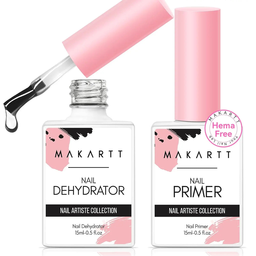 2-Pack Acid-Free Natural Nail Prep Dehydrator and Bond Primer by Makartt, 15ml Gel Nail Polish Supplies