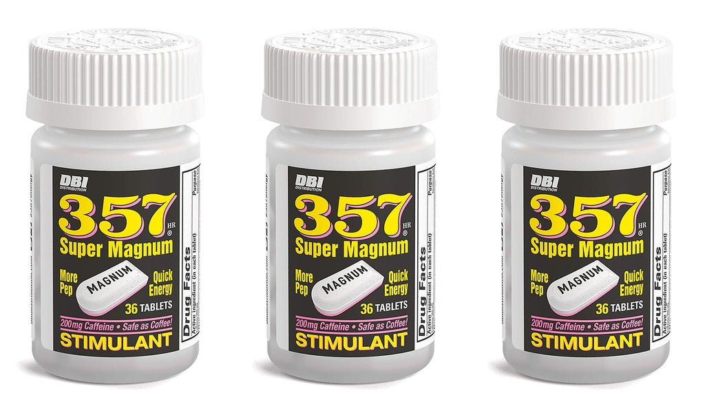 357 Magnum Energy Pills 108 Count Caffeine Supplement 3 Bottles