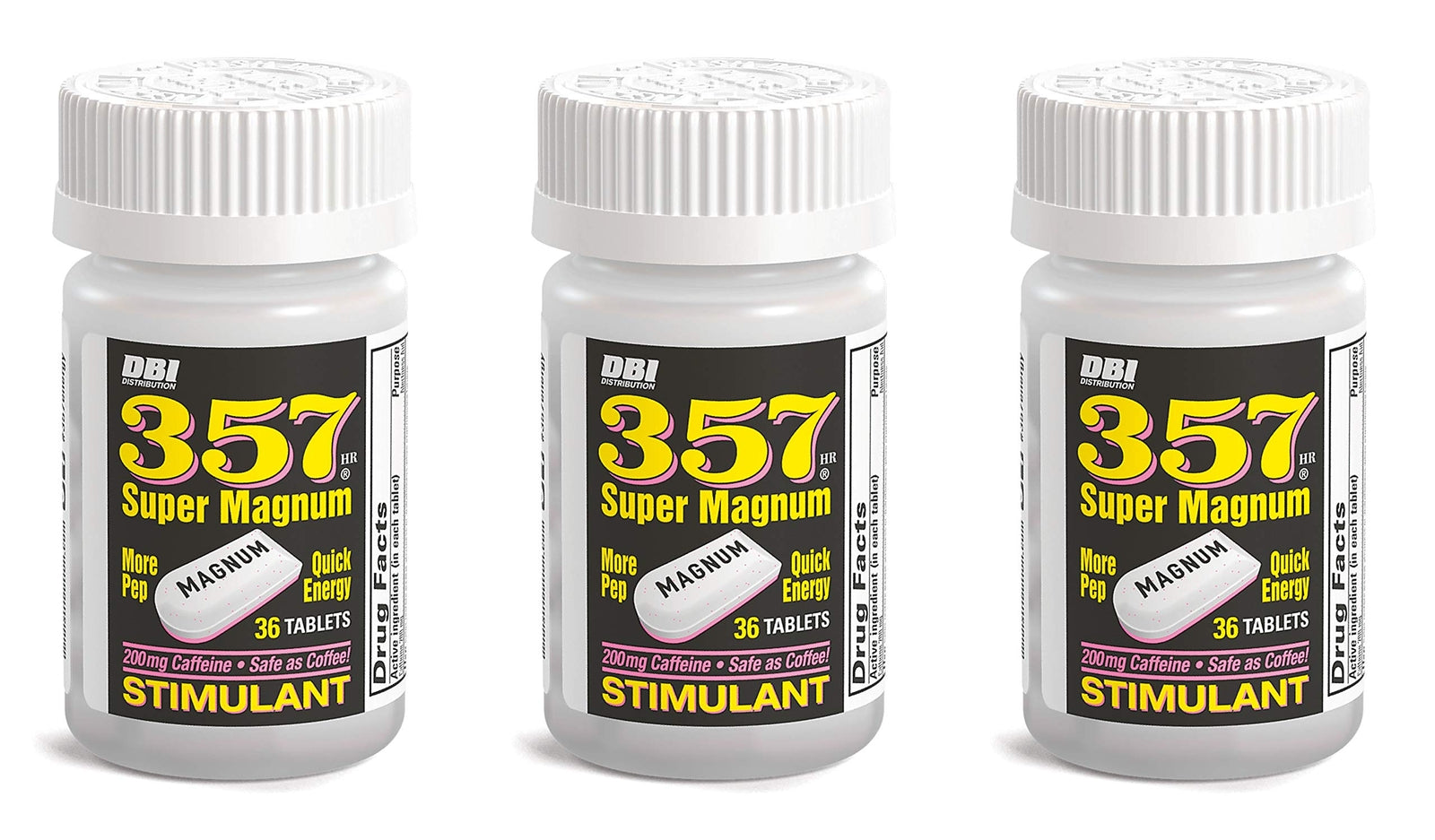 357 Magnum Energy Pills 108 Count Caffeine Supplement 3 Bottles