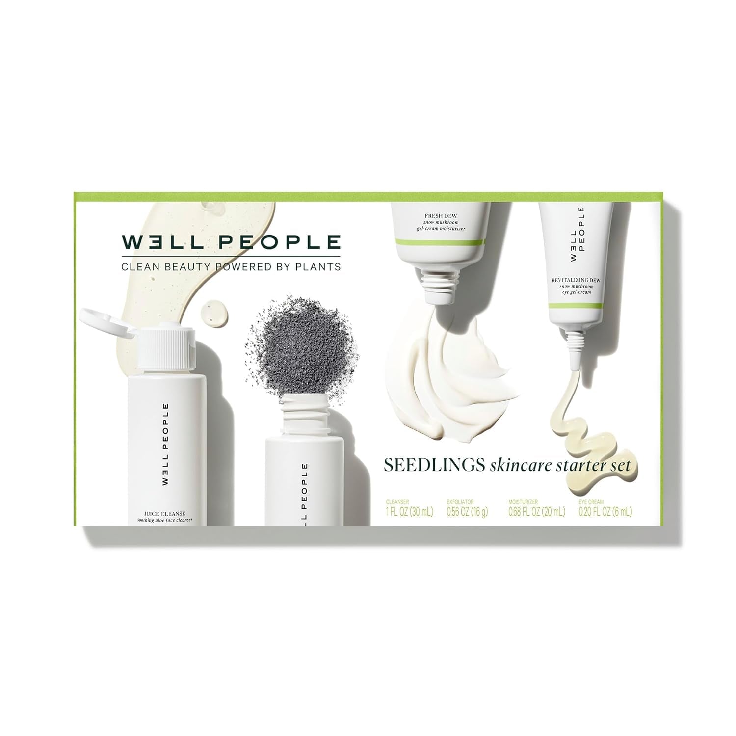 Plant Power Skincare Essentials Mini Set: Comprehensive Cleansing, Hydrating, Exfoliating, and Nourishing Kit, Vegan and Cruelty-Free