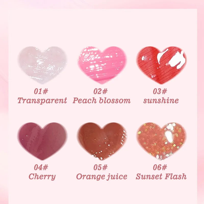 6-Piece Moisturizing Lip Gloss Set - Transparent Lip Oil, Hydrating Lip Glaze, and Lip Plumper Liquid Lipstick for Enhanced Lip Care and Cosmetics