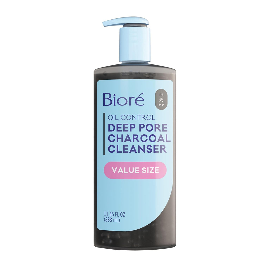 Biore Deep Pore Charcoal Facial Cleanser - Daily Cleanser for Oily Skin, 11.45 Fl Oz Value Size