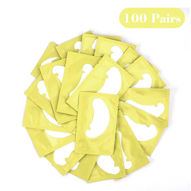 100 Pairs of Hydrogel Grafting Eyelash Stickers - Gentle and Non-Irritating Lashes Extension Supplies for Makeup Application