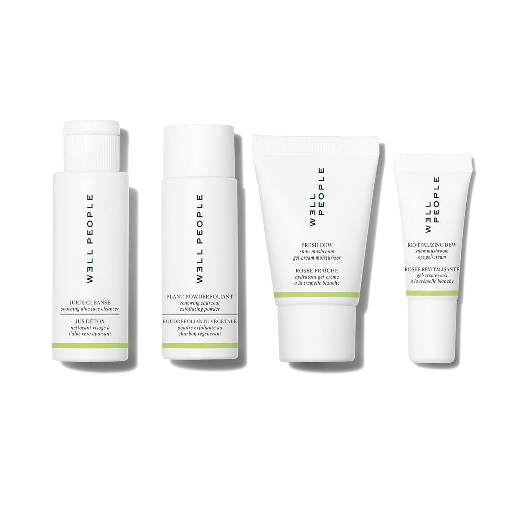 Plant Power Skincare Essentials Mini Set: Comprehensive Cleansing, Hydrating, Exfoliating, and Nourishing Kit, Vegan and Cruelty-Free